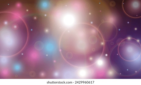 Diseño de fondo de punto de luz desenfocado abstracto de fantasía. Ilustración horizontal del vector de la nevada de Navidad. Impresión cósmica. Confeti brillante. Bueno para banners, pósters, portadas, volantes, tarjetas.