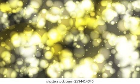Fantasy Abstract Defocused Light Spot Background Design. Christmas snowfall Vector Horizontal Illustration. Cosmic Universe Print. Glitter confetti. Good for Banners, Posters, Covers, Flyers.