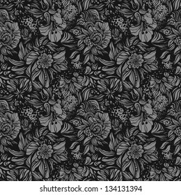Fantasy abstract floral seamless pattern.