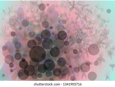 Fantasy abstract magic turquoise and coral background with decorative elements and spotted. Vector colorful illustration. 