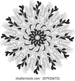 ornamento abstracto de fantasía de hojas de árbol