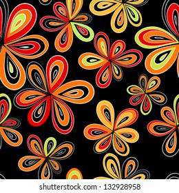 Fantasy abstract  seamless floral background 
