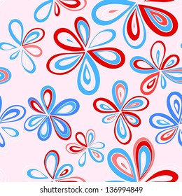 Fantasy abstract  seamless floral background.