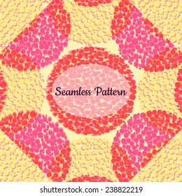 Fantasy abstract seamless pattern. Bright background with colorful bubbles. 