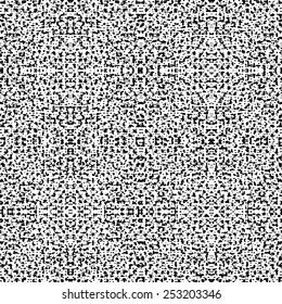 Fantasy abstract seamless pattern made with ink. Black and white modern background.Vector illustration. Dark wallpaper with ornamentation of points. Spotted backdrop.