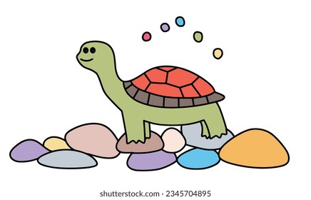 Fantasy Adventure: Cartoon Turtle's Whimsical World and Creative Exploration