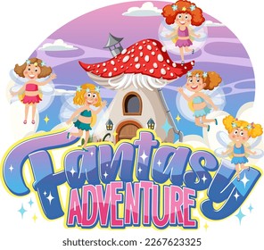 Ilustración de diseño de texto de aventura
