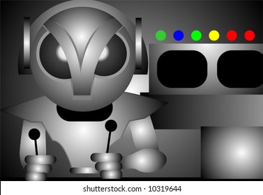 fantasy of alien in control console	