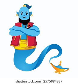 fantasy Arabic genies who grant wishes and making miracle and magic.