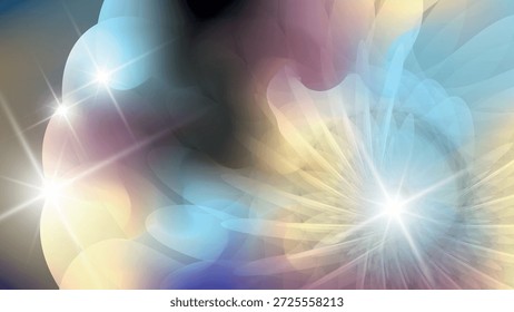Fondo de fantasía en tonos fríos. Un gran fondo para páginas de redes sociales, carteles, presentaciones, publicidad exterior y otros proyectos. Vector.