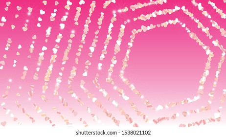Fantasy Background with Confetti of Glitter Particles. St. Valentine Day. Holiday pattern. Light Spots. Explosion of Confetti. Glitter Vector Illustration. Design for Poster.