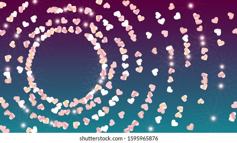 Fantasy Background with Confetti of Glitter Particles. St. Valentine Day. Disco pattern. Light Spots. Explosion of Confetti. Glitter Vector Illustration. Design for Poster.