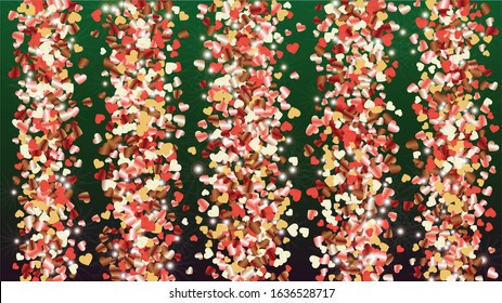 Fantasy Background with Confetti of Glitter Particles. St. Valentine Day. Birthday pattern. Light Spots. Explosion of Confetti. Glitter Vector Illustration. Design for Banner.