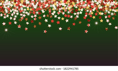 Fantasy Background with Confetti of Glitter Particles. Sparkle Lights Texture. Party pattern. Light Spots. Star Dust. Explosion of Confetti. Design for Magazine.