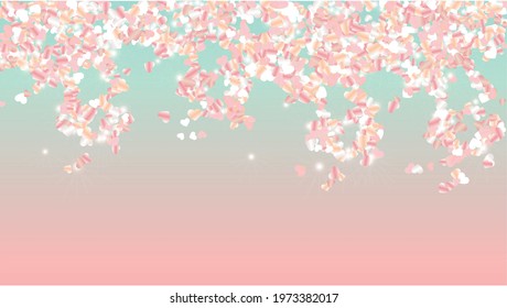 Fantasy Background with Confetti of Glitter Particles. St. Valentine Day. Christmas pattern. Light Spots. Explosion of Confetti. Glitter Vector Illustration. Design for Print.