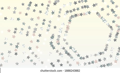 Fantasy Background with Confetti of Glitter Star Particles. Sparkle Lights Texture. Anniversary pattern. Light Spots. Star Dust. Christmass Design. Explosion of Confetti. Design for Web.