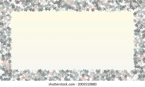 Fantasiehintergrund mit Confetti von Glitter Star Particles. Frische Lichter Textur. Geburtstagsmuster. Lichtpunkte. Sternstaub. Christmasse Design. Explosion von Confetti. Design für Karte.