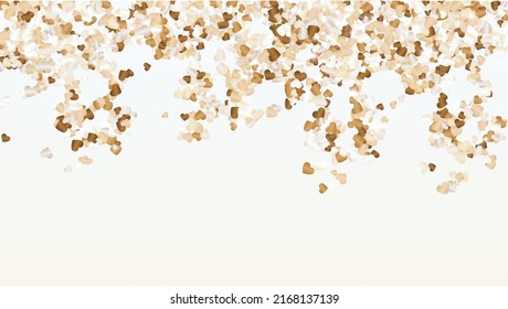Fantasy Background with Confetti of Hearts Glitter Particles. St. Valentine Day. Celebration pattern. Light Spots. Explosion of Confetti. Glitter Vector Illustration. Design for Poster.