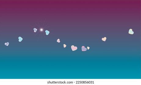 Fantasy Background with Confetti of Hearts Glitter Particles. St. Valentine Day. Christmas pattern. Light Spots. Explosion of Confetti. Glitter Vector Illustration. Design for Invitation.