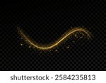 Fantasy background. A magical festive flying, falling, hovering comet or star surrounded by starry little light dust. Vector isolated, you won