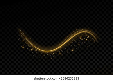 Fantasy background. A magical festive flying, falling, hovering comet or star surrounded by starry little light dust. Vector isolated, you won't regret buying it.