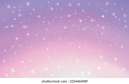Fantasy background of rainbow magic sky in sparkling stars.
Vector illustration for children.