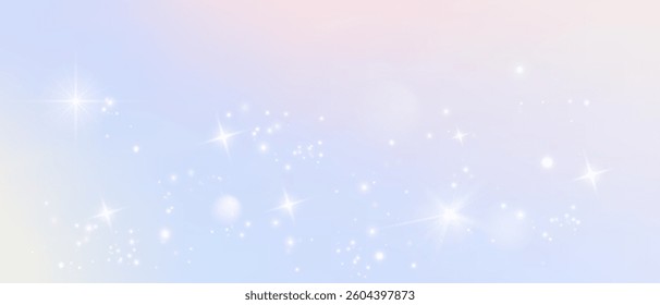 Fantasy background in sparkling stars. Vector illustration for children.sparkling surface, Bright particles on a rainbow background.
