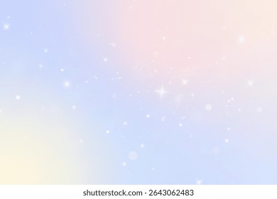 Fantasy background in sparkling stars. Vector illustration for children.sparkling surface, Bright particles on a rainbow background.