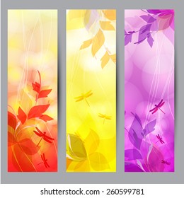 Fantasy backgrounds with a flowers and dragonfly