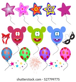 Fantasy Balloons vector on white background