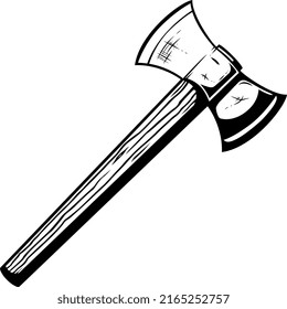 Fantasy Battle Axe Vector Illustration