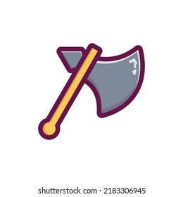 Fantasía combate armas de hacha para juego o cartas. Ilustración vectorial.