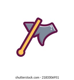 Fantasía combate armas de hacha para juego o cartas. Ilustración vectorial.