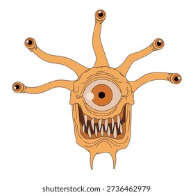 fantasy beholder monster with multiple eyes