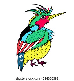 Fantasy birds.hand drawn doodle. Ethnic illustration. African, indian, totem, tribal, design.sketch tattoo, poster, print,textile pattern