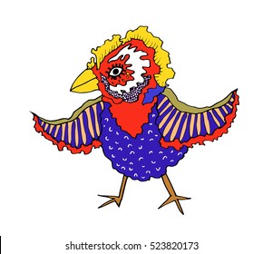 Fantasy birds.hand drawn doodle. Ethnic illustration. African, indian, totem, tribal, design.sketch tattoo