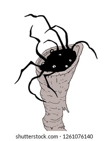 fantasy black creature in his cavern