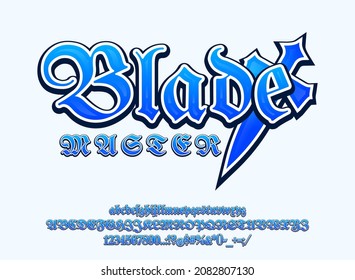 Fantasy Blade Master Game Logo Title In Jrpg Japan Style Text Effect