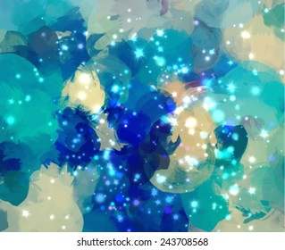 Fantasy blue clouds with sky. Abstract illustration.