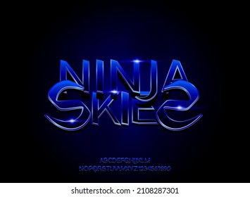 Fantasy Blue Glossy Ninja Text Effect