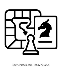 Icono de juego de mesa de fantasía sobre fondo blanco Vector
Juegos de mesa de iconos de línea de Vector