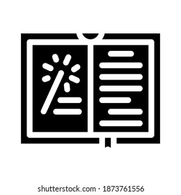 fantasy book glyph icon vector. fantasy book sign. isolated contour symbol black illustration
