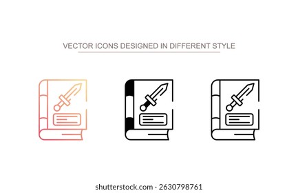 Fantasy Book icon design with white background stock illustration
