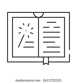 fantasy book line icon vector. fantasy book sign. isolated contour symbol black illustration