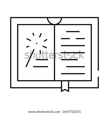 fantasy book line icon vector. fantasy book sign. isolated contour symbol black illustration