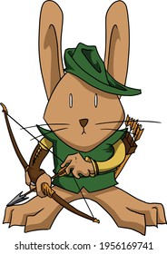 Fantasy bunny archer in color
