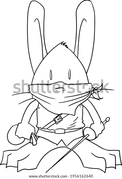 Fantasy Bunny Thief Lineart Stock Vector (Royalty Free) 1956162640 ...