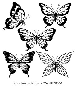 Fantasy butterfly silhouette vector illustration