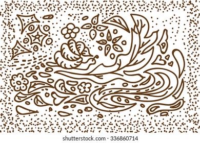 Fantasy card with snail near leaf