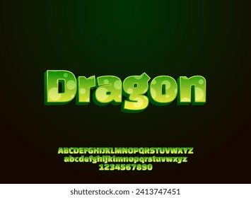 fantasy cartoon dragon 3d game logo title text effect